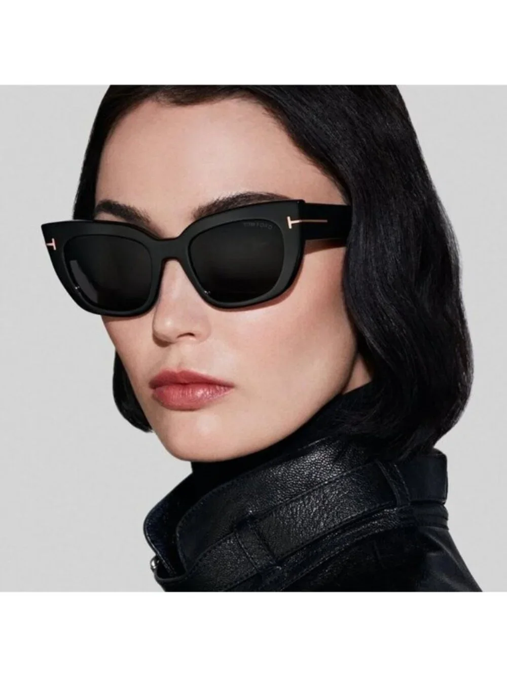 Tom Ford Athena FT1190 52H Sunglasses Havana Cat Eye Frame, Polarized Lenses